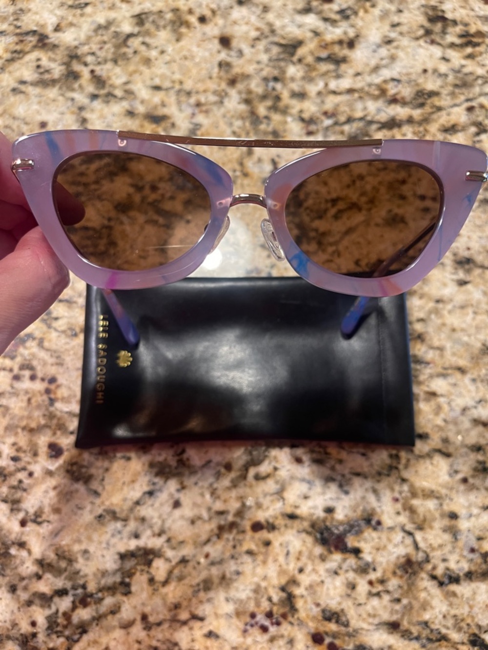 Lele Sadoughi Lavender Purple Cat Eye Sunglasses - Picture 3 of 3